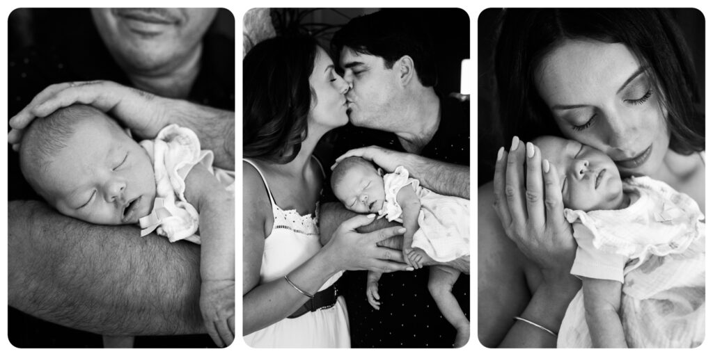 famille, séance naissance , noir et blanc, shooting bébé , lisa sanchez photographe Gard 
