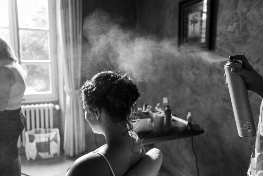 préparatifs mariée mas de Peyre